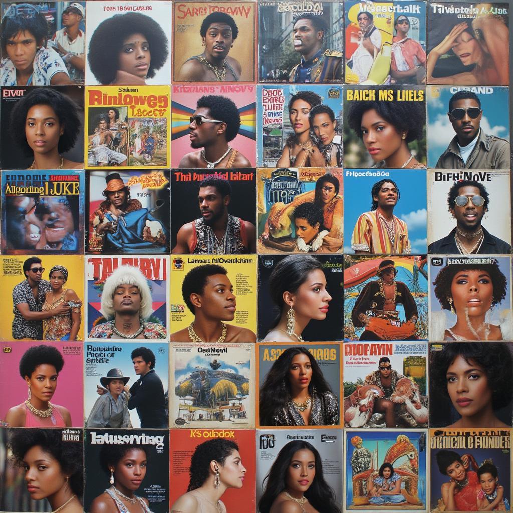 A vibrant collage of album covers representing cool music, soulful R&B, funky disco and house mix