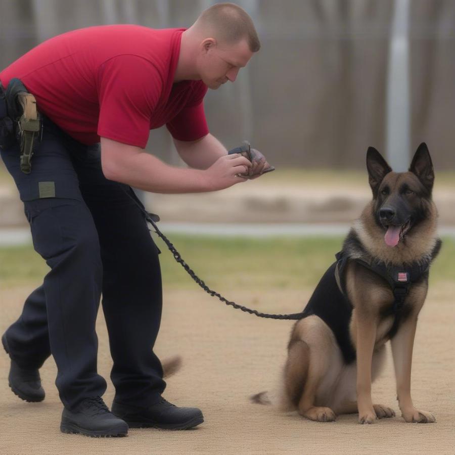 Corporal O'Neil and Ruby during K-9 training