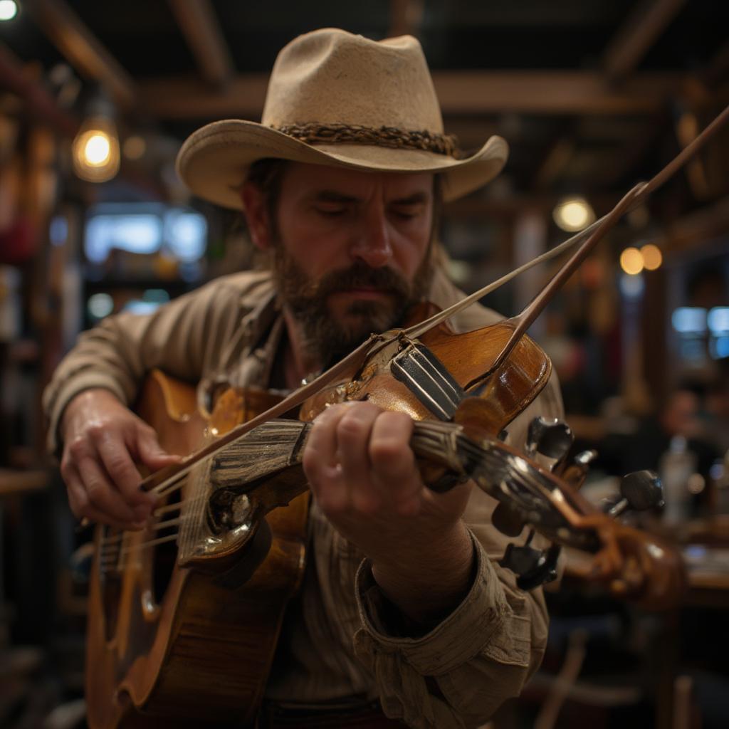 cowboy fiddle performance