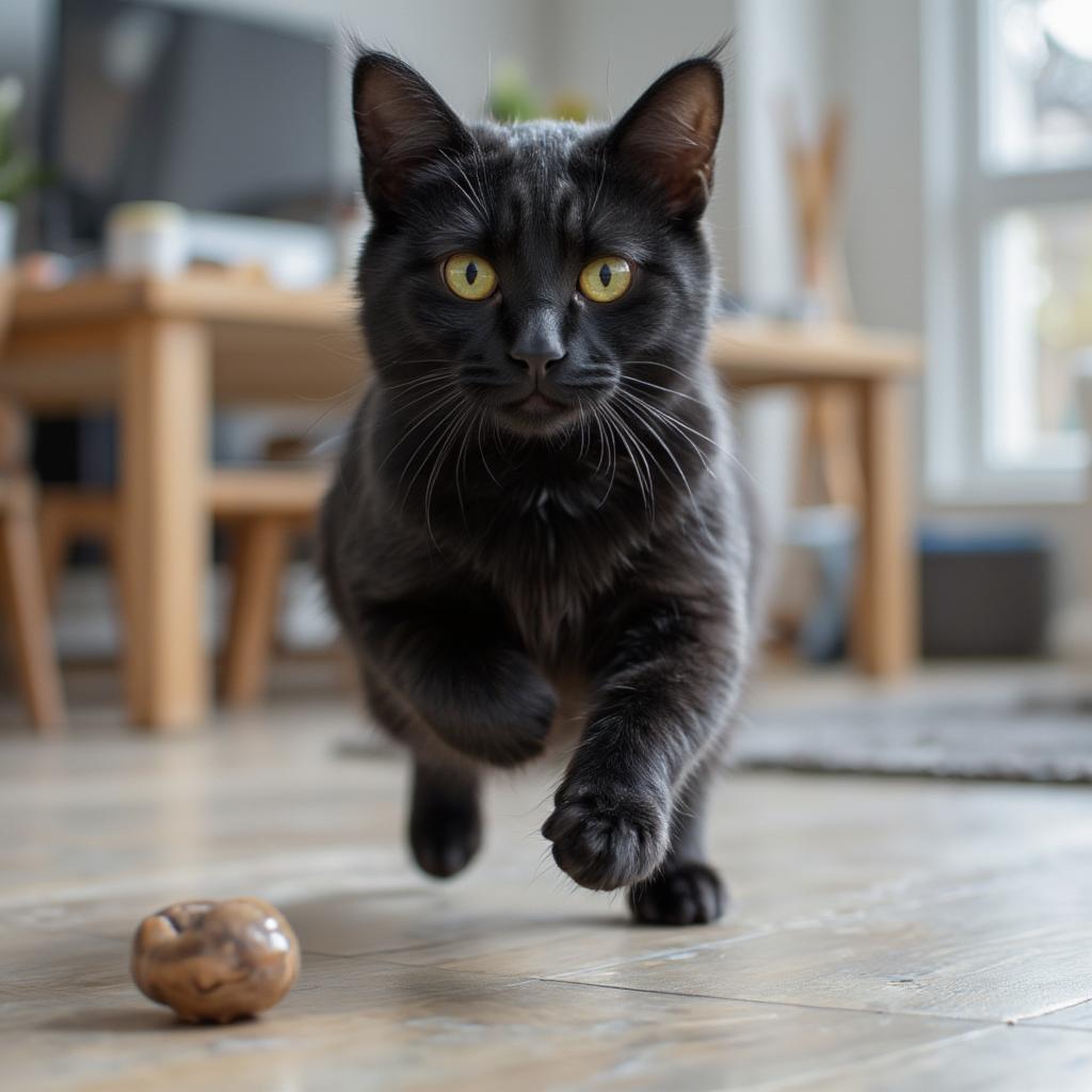 Playful Black Cat Adopted From Shelter