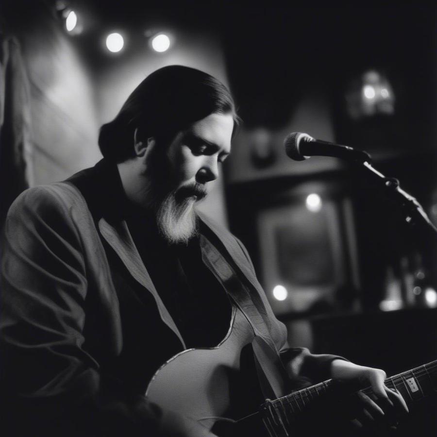 Dave Van Ronk performing at the Gaslight Cafe