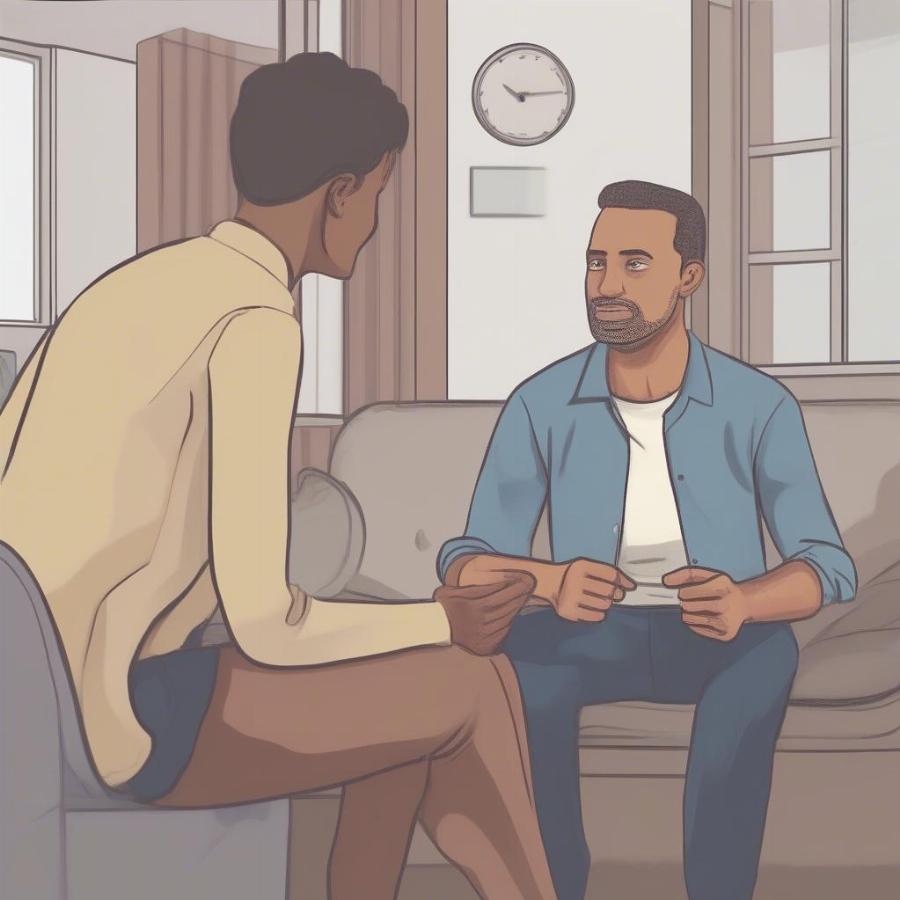 Man Discussing DE with Therapist