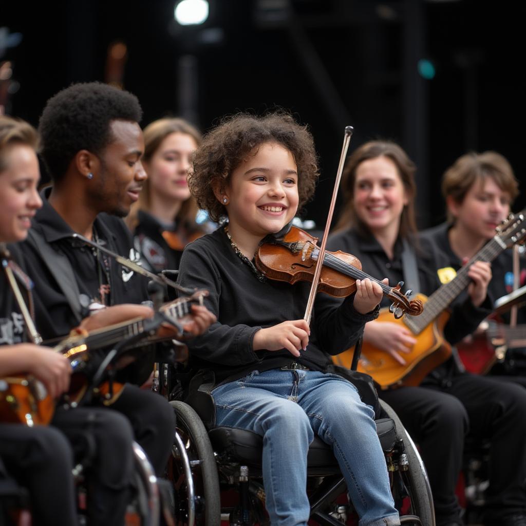 Diverse Group of Musicians Performing Together on Stage