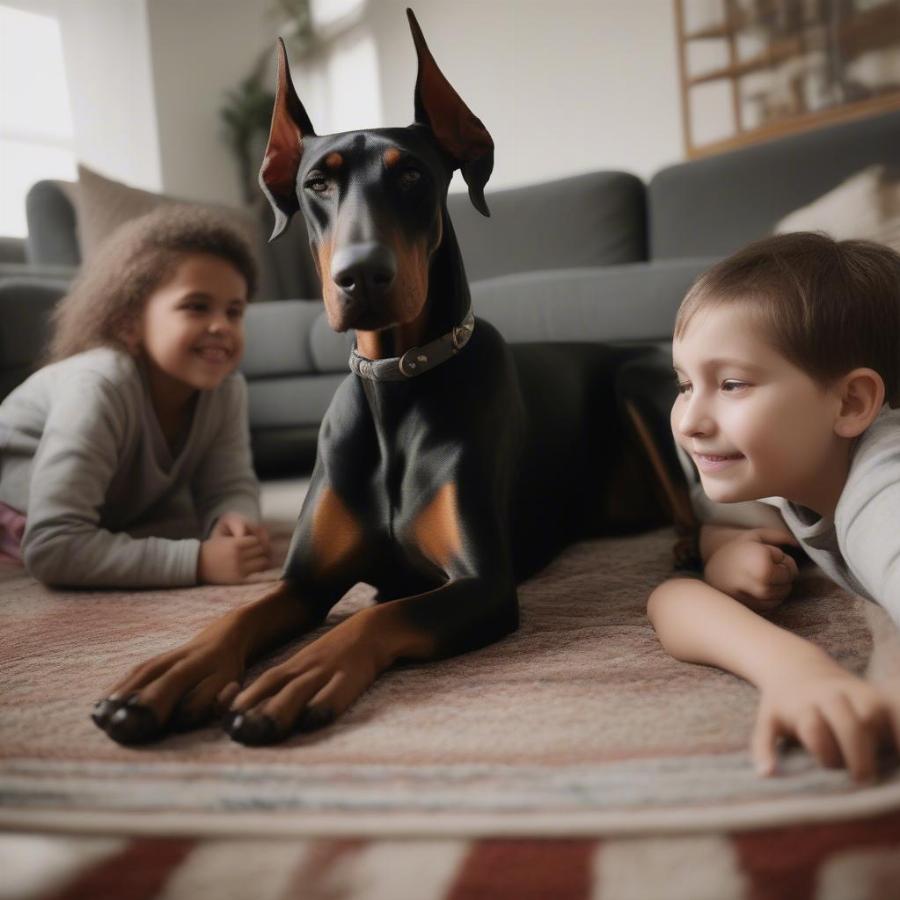 Doberman as a Loving Family Pet