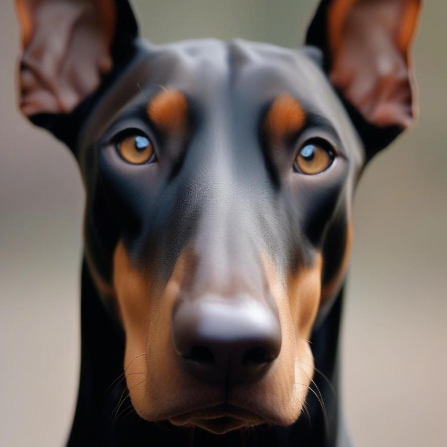 Portrait of a Doberman Pinscher