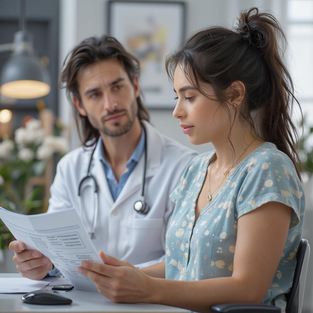 Doctor Consulting with Patient about Weight Loss Goals