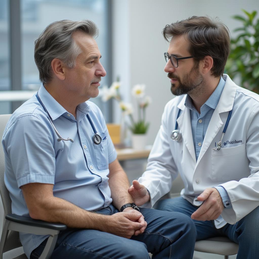 Doctor and Patient Consultation about Men's Health in May 2021