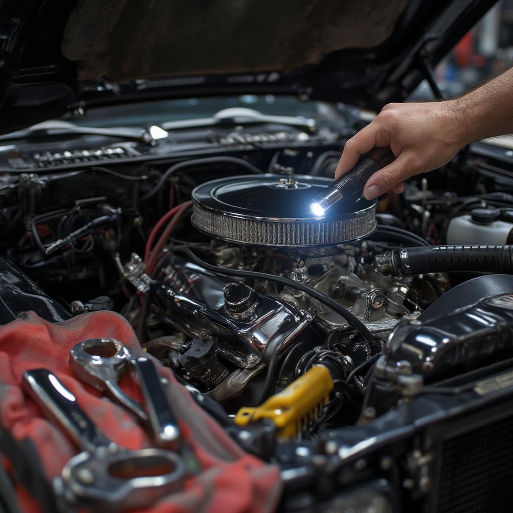 Dodge Challenger Engine Bay Inspection