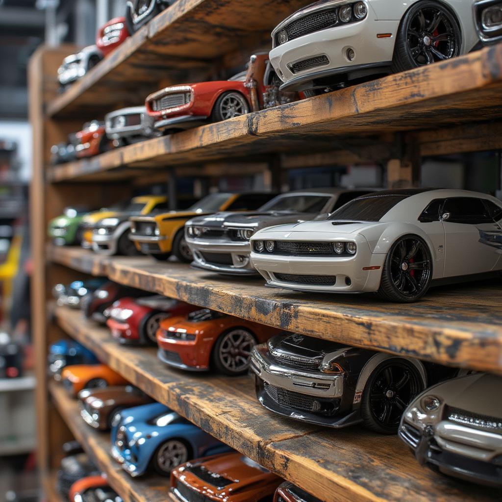 Dodge Challenger Model Car Collection Display Shelf