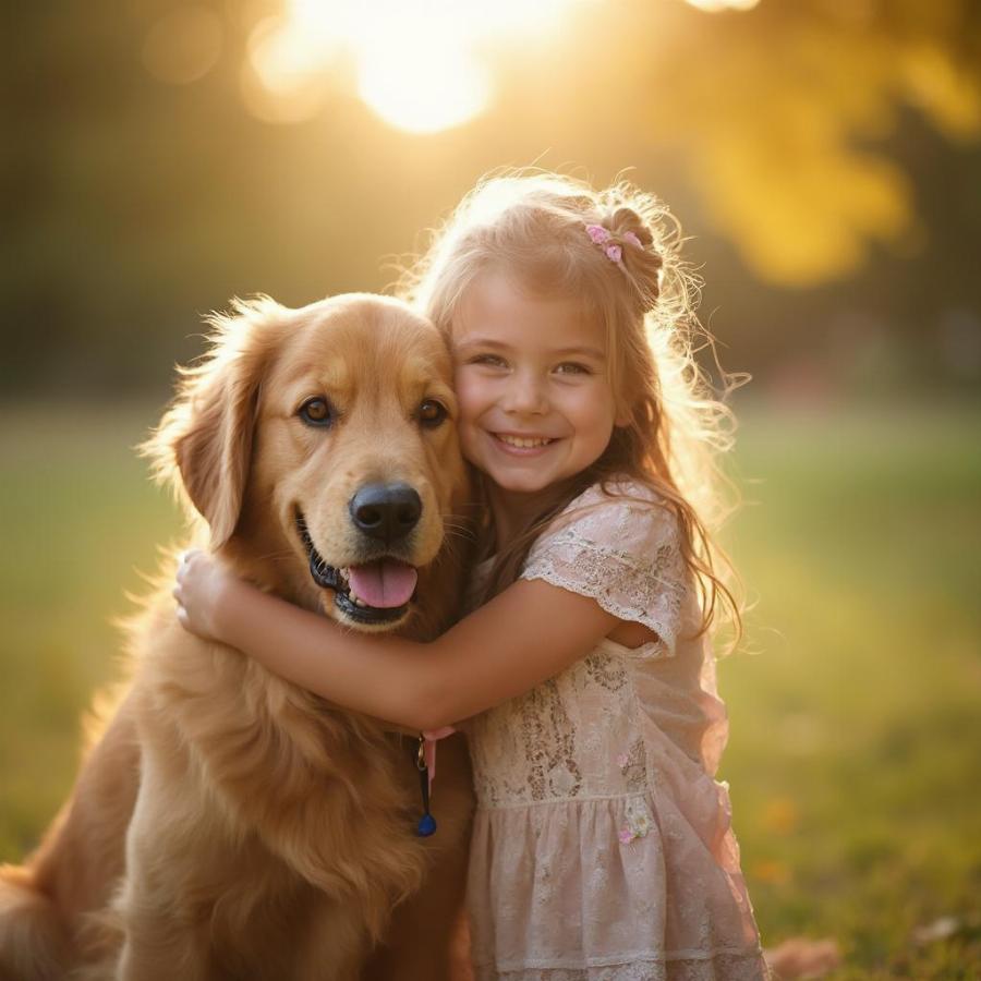 Dog and Owner Embracing in a Loving Moment