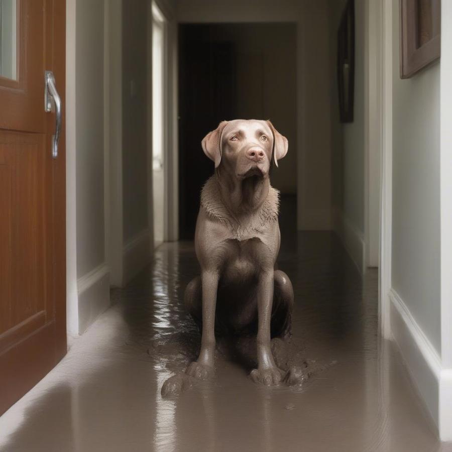 Muddy Dog After Garden Adventure: Another Mischievous Dog Story