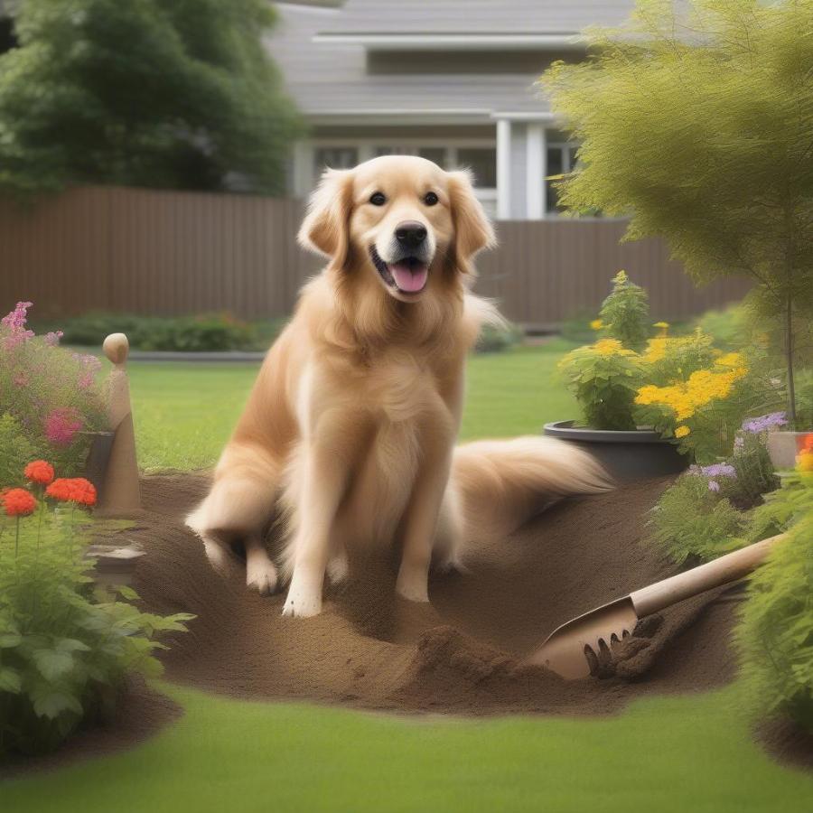 Dog Digging in Garden: A Common Mischievous Act