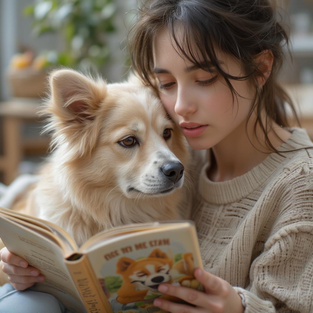 Dog Enjoying Story Time with Owner: A Heartwarming Bond