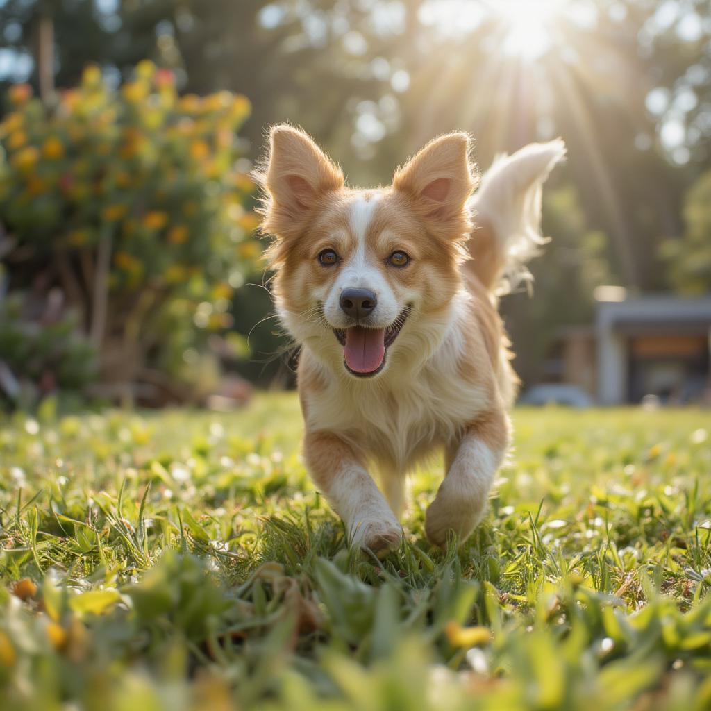 dog-playing-happily-after-storm