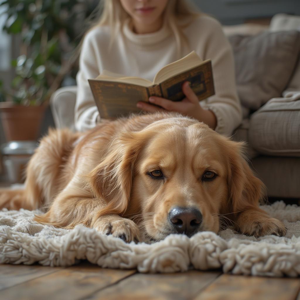 Dog Listening to Bedtime Story