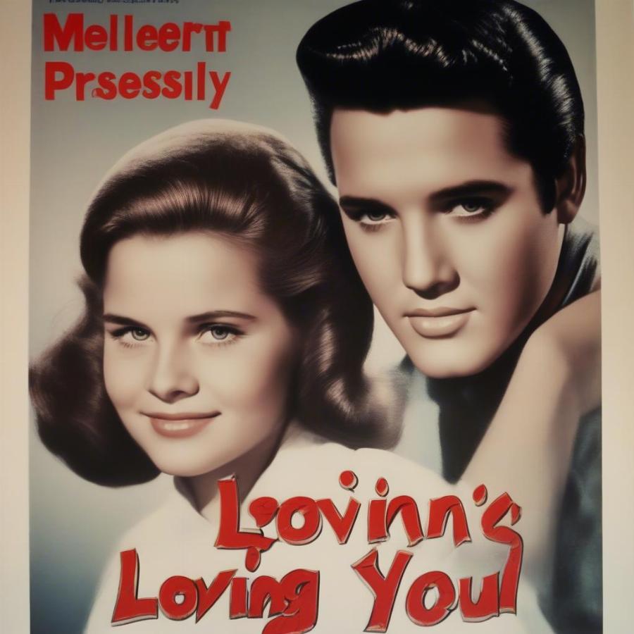 Dolores Hart and Elvis Presley in Loving You Movie Poster