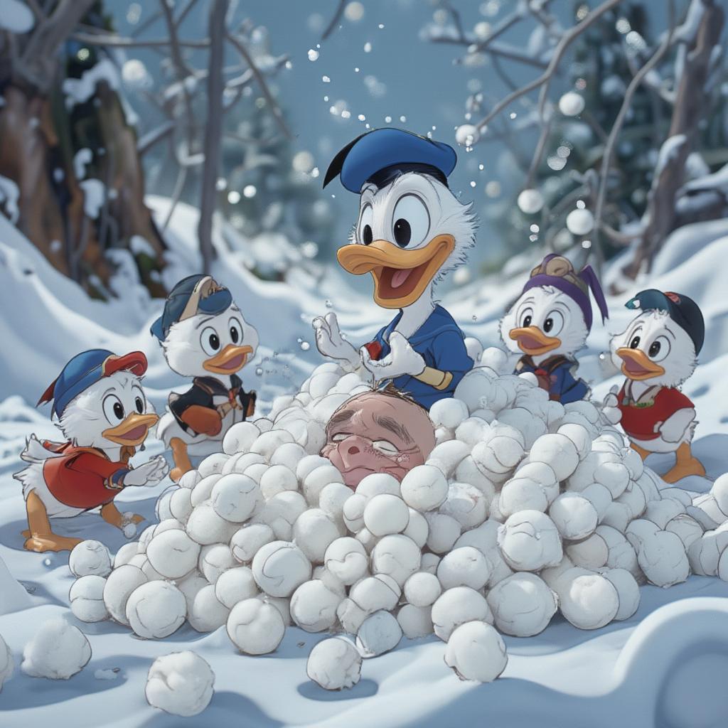 donald duck and nephews snowball fight good scouts