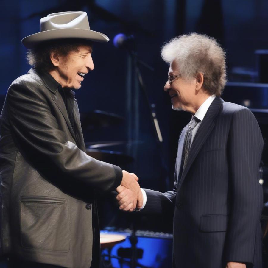 Bob Dylan and David Letterman Shake Hands