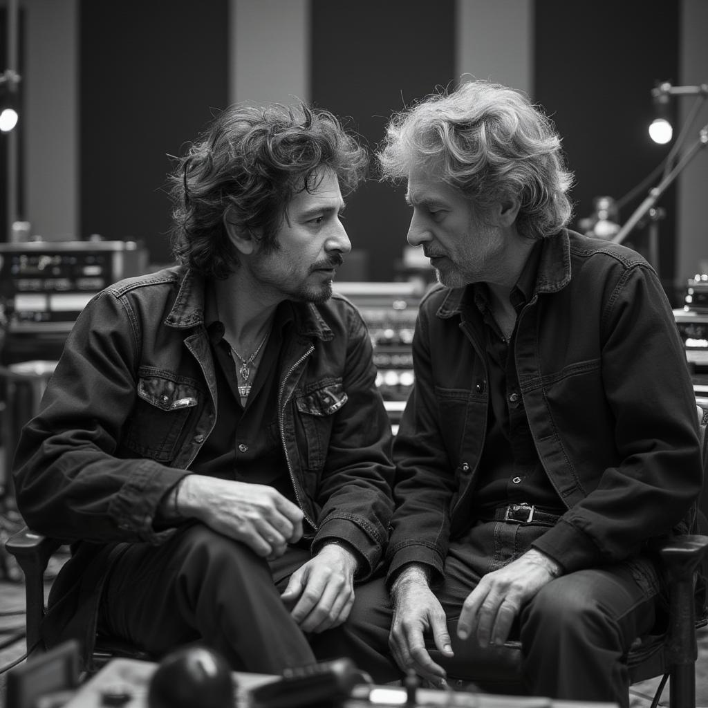 Bob Dylan collaborating with another artist