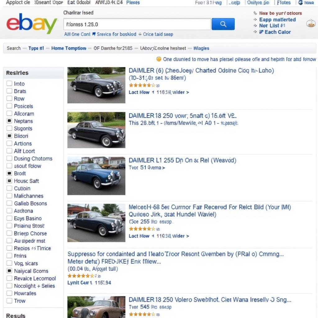 searching ebay for daimler v8 250