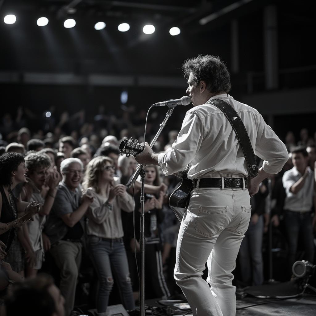 Eddie Cochran Performing Live to an Enthusiastic Crowd