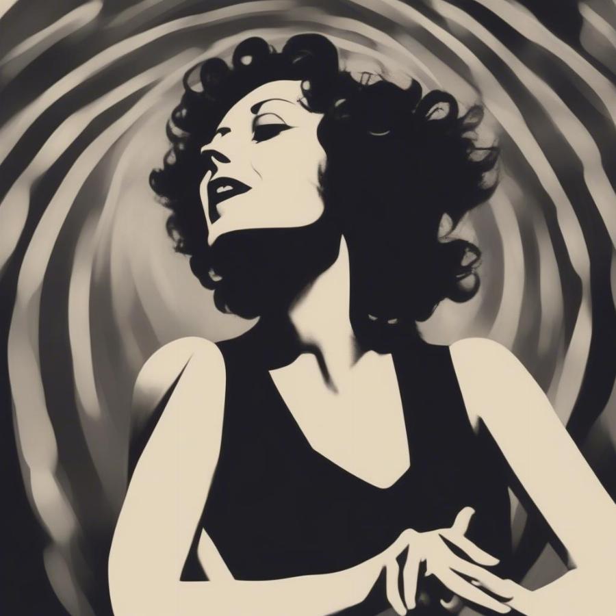 Modern Interpretations of Edith Piaf's Music: A modern artist performing one of Edith Piaf's famous French songs, showcasing the continued relevance and influence of her music in contemporary performance.