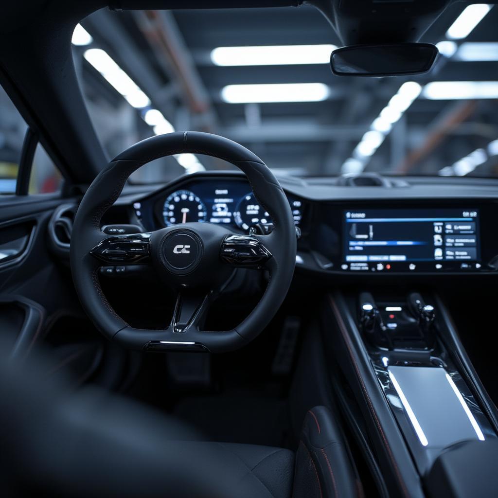 Electric Supercar Interior with Advanced Technology