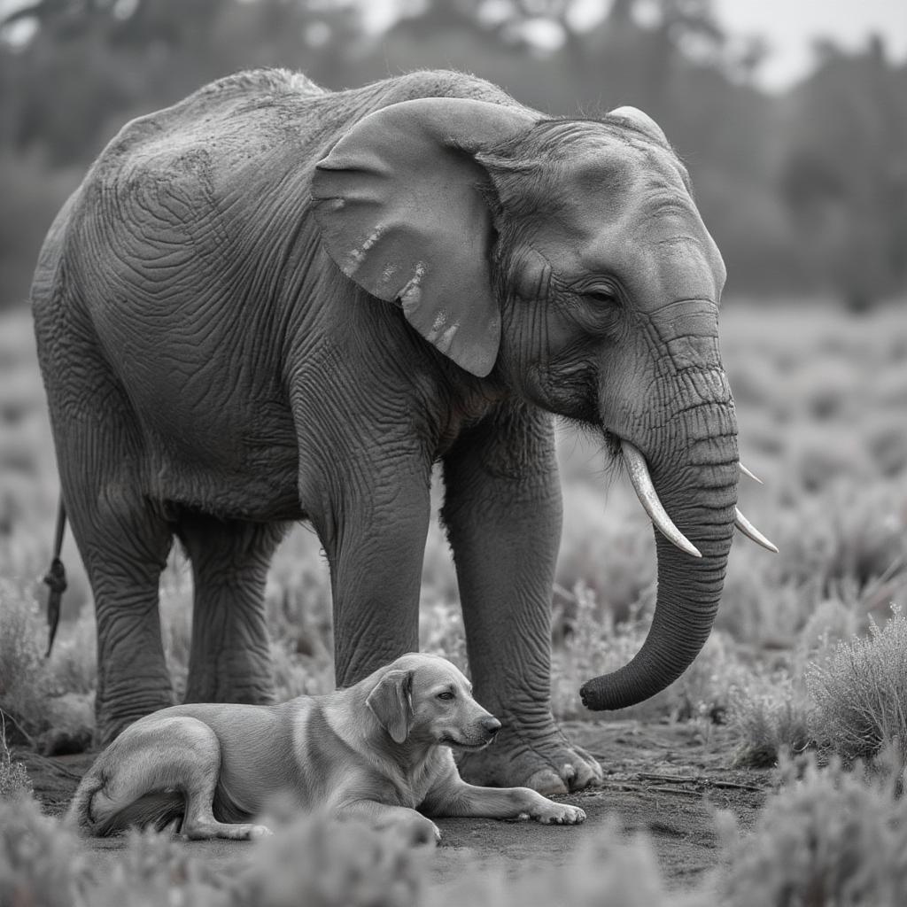 Elephant and Dog Companionship: A testament to interspecies bonding