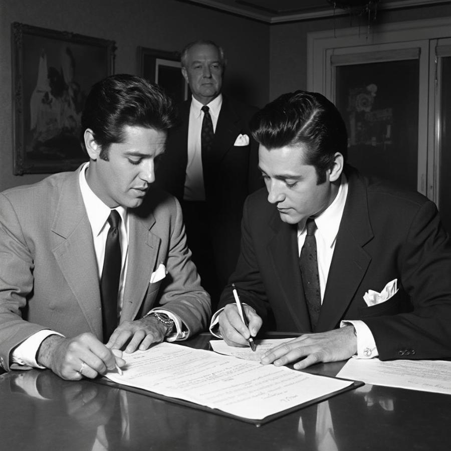 Elvis and the Colonel Contract Signing