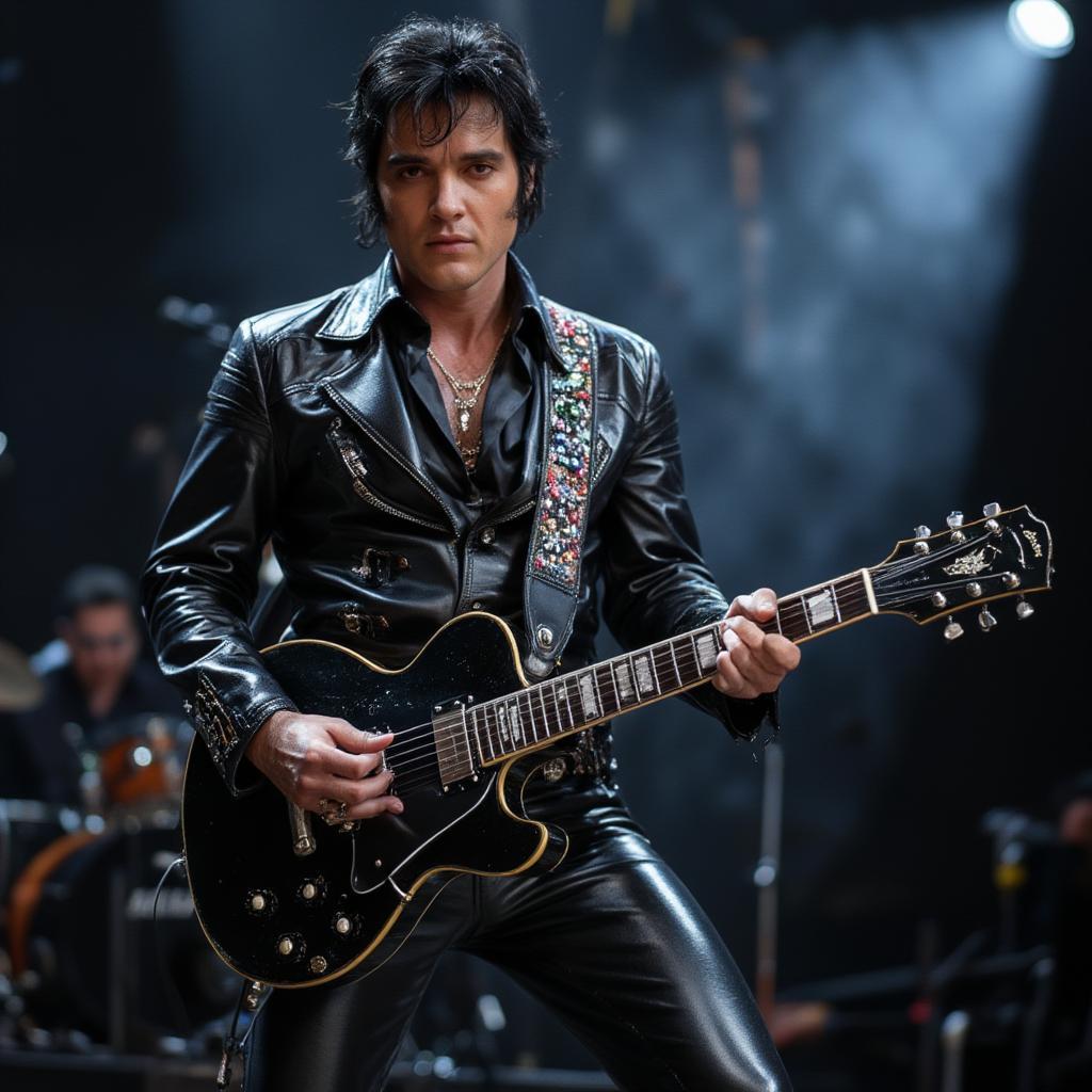 elvis comeback special iconic black leather suit