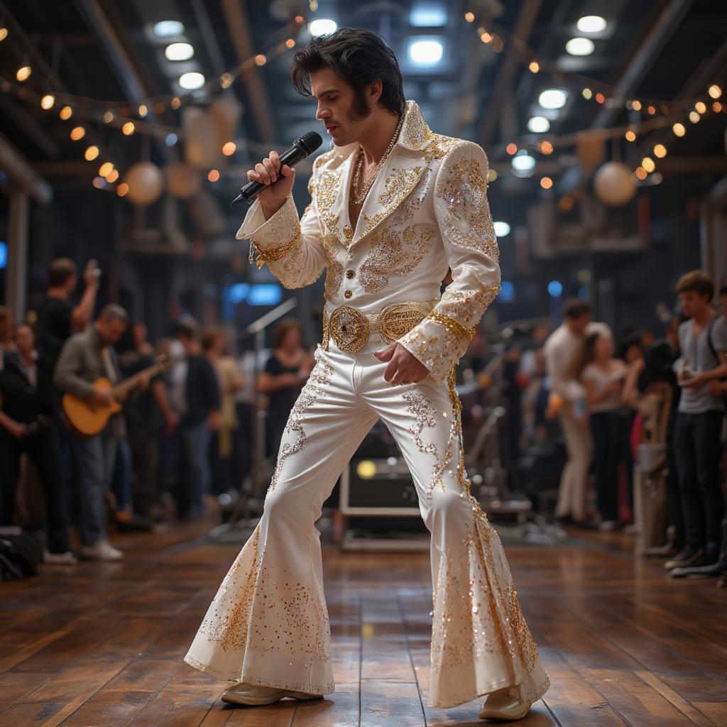 Elvis Impersonator Disco Performance