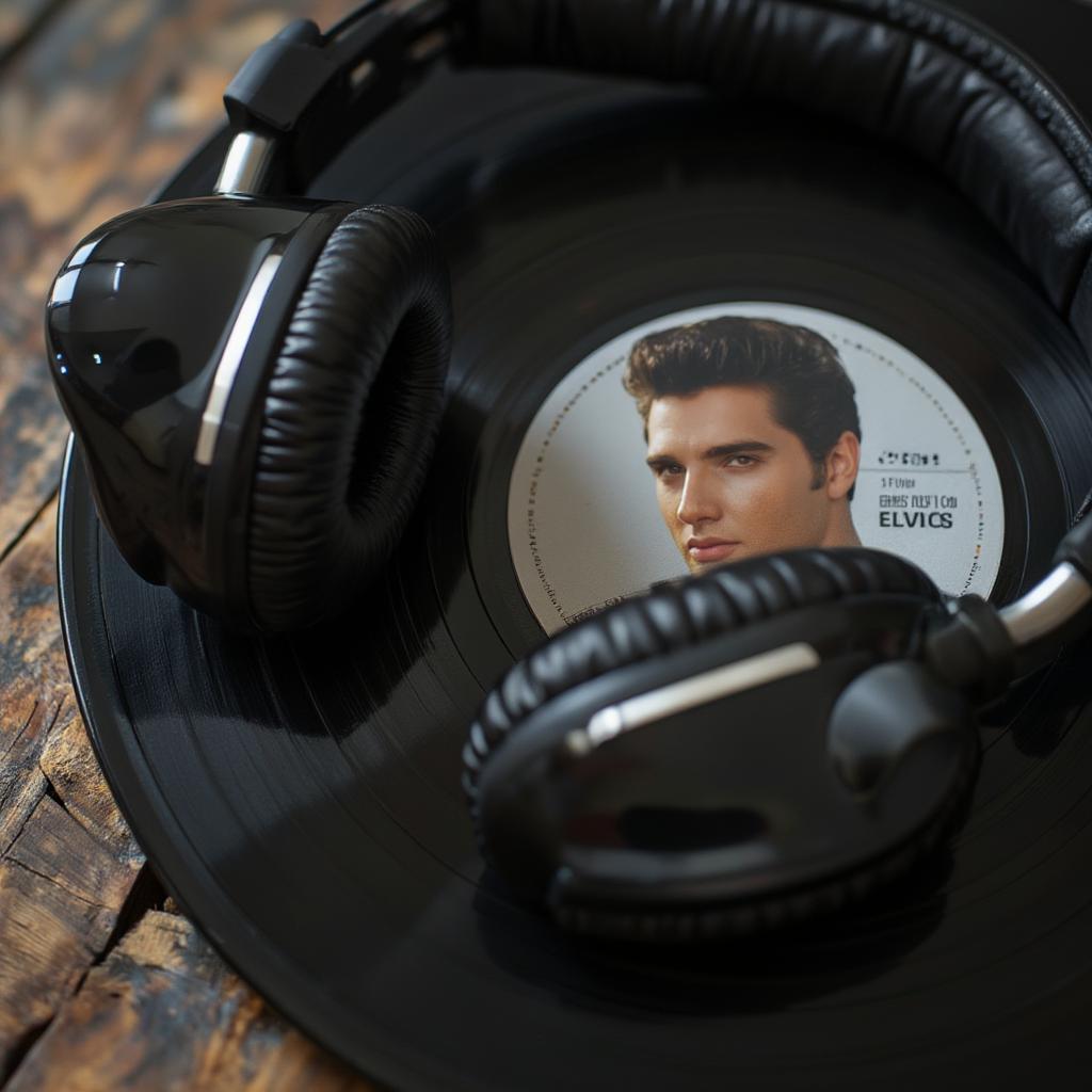 elvis presley legacy with modern headphones