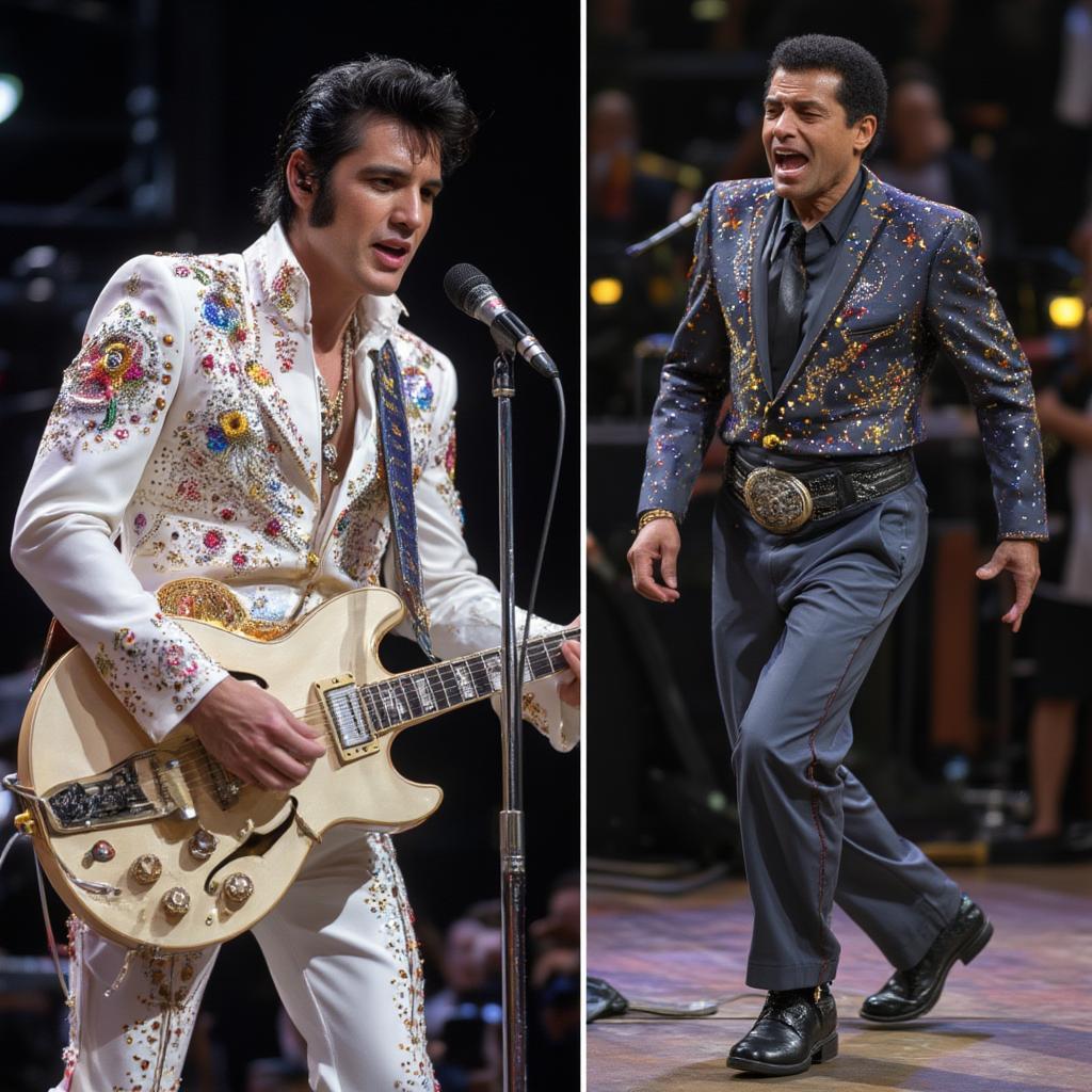 performance contrast between elvis presley and chuck berry