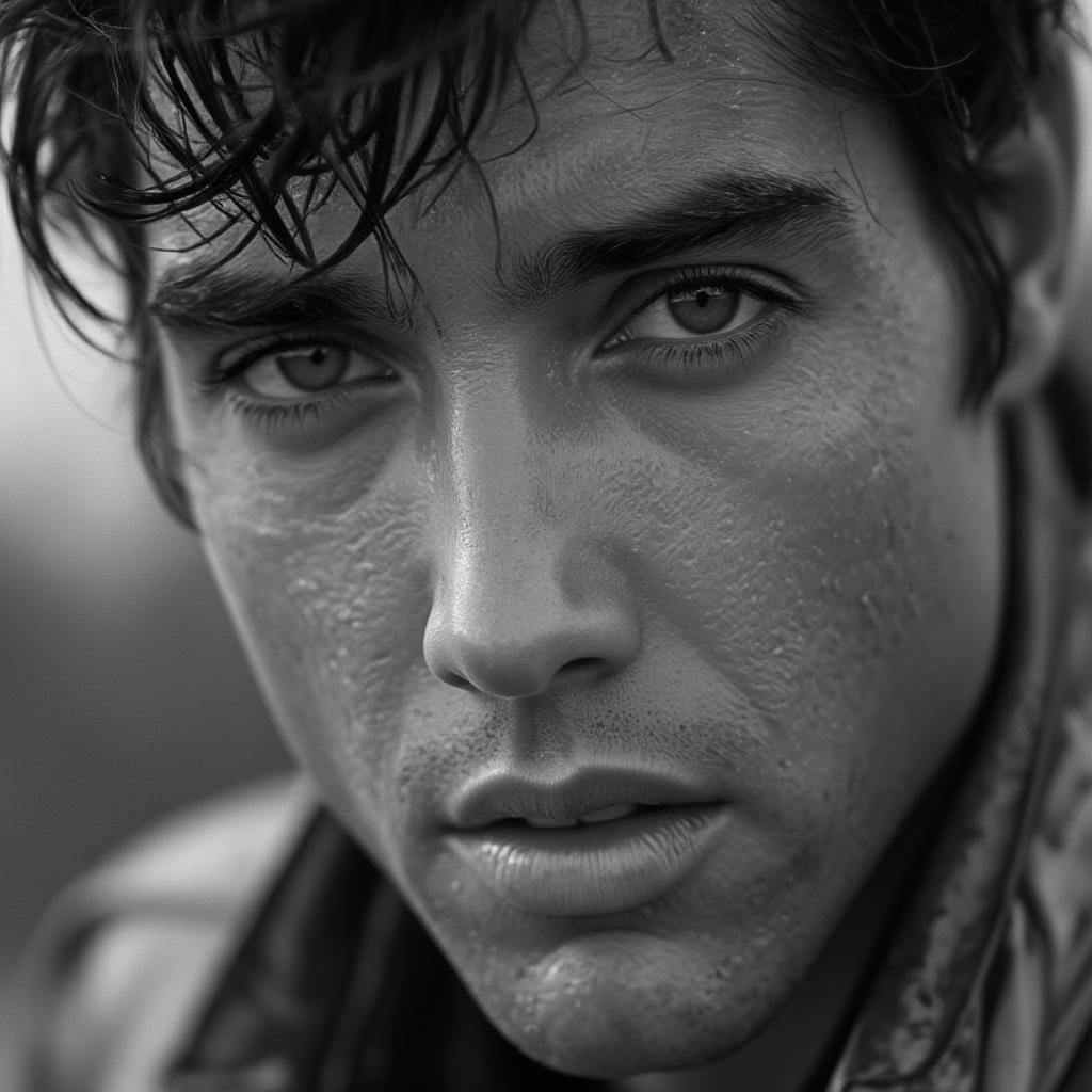 elvis presley in close up view, looking towards the camera