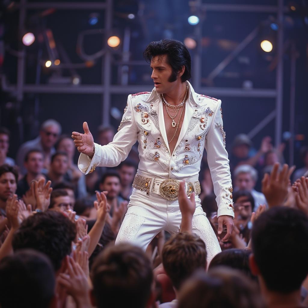 Elvis Presley Performing "Can't Help Falling in Love" Live on Stage 