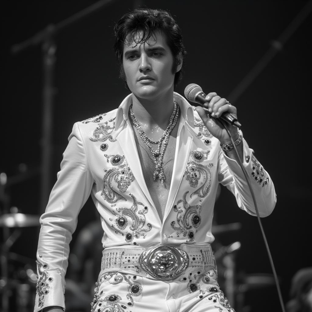 Elvis Presley Performing Live During His Moody Blue Era