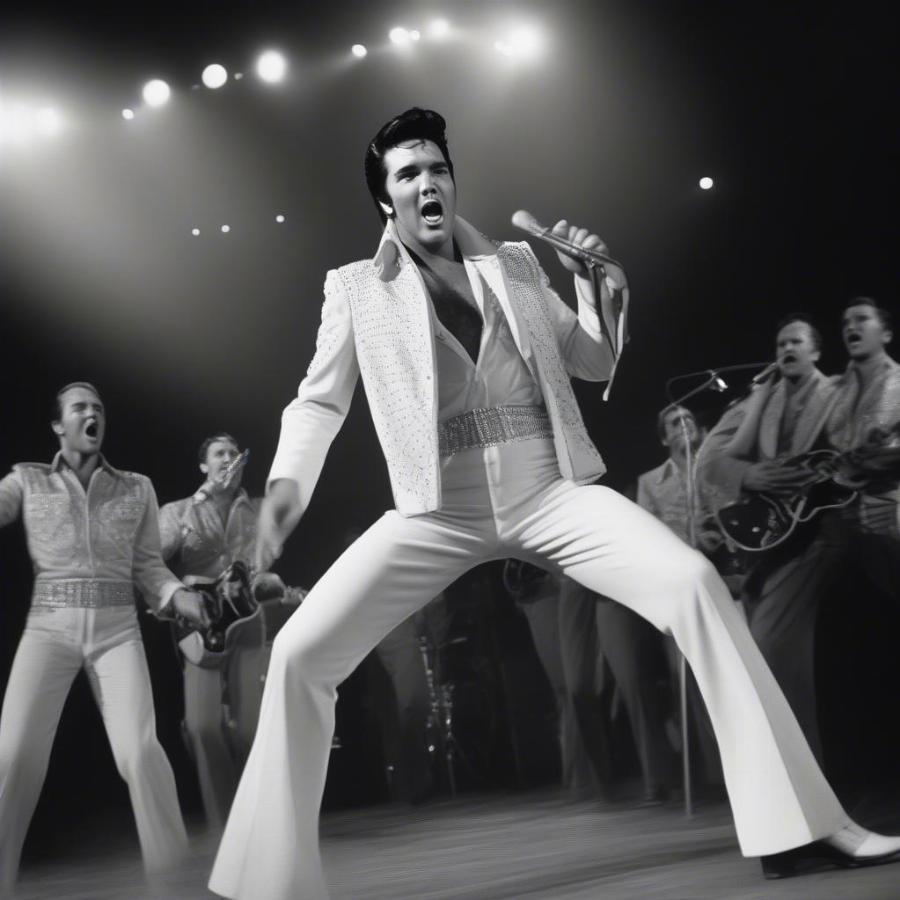 Elvis Presley Performing Live on Stage