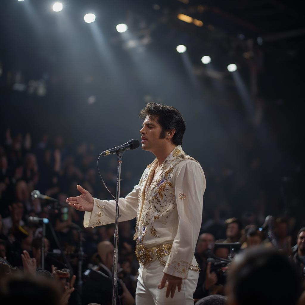 Elvis Presley Singing Amazing Grace on Stage