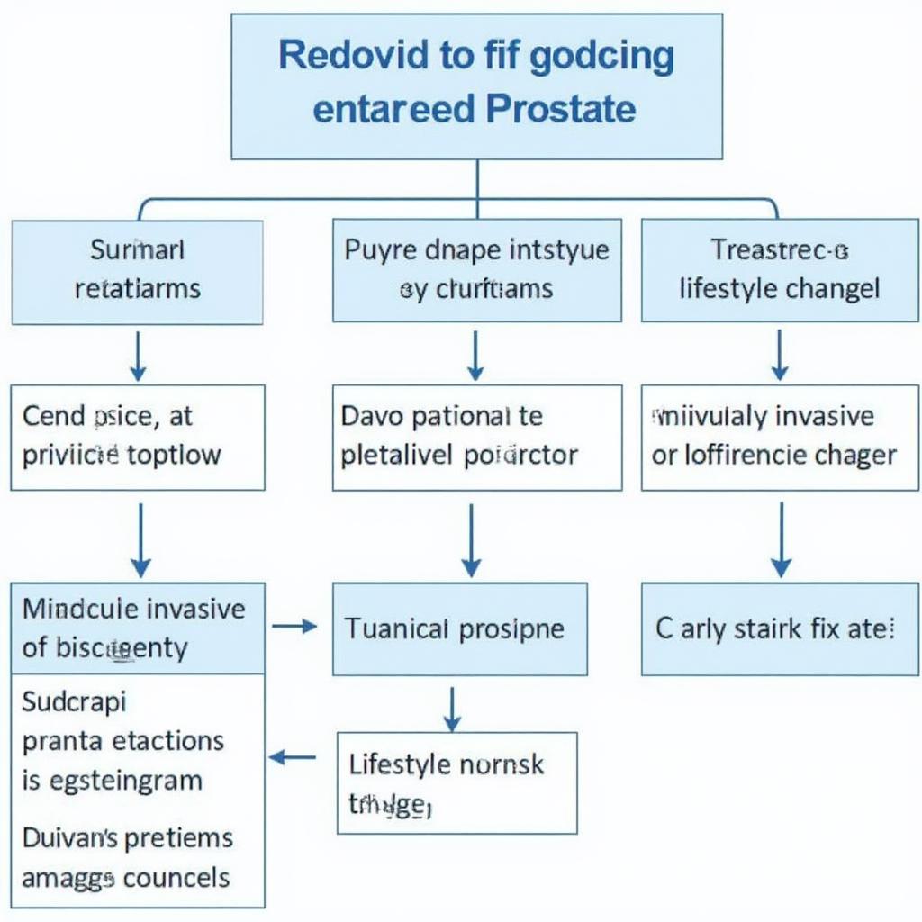 Flowchart illustrating enlarged prostate treatment options