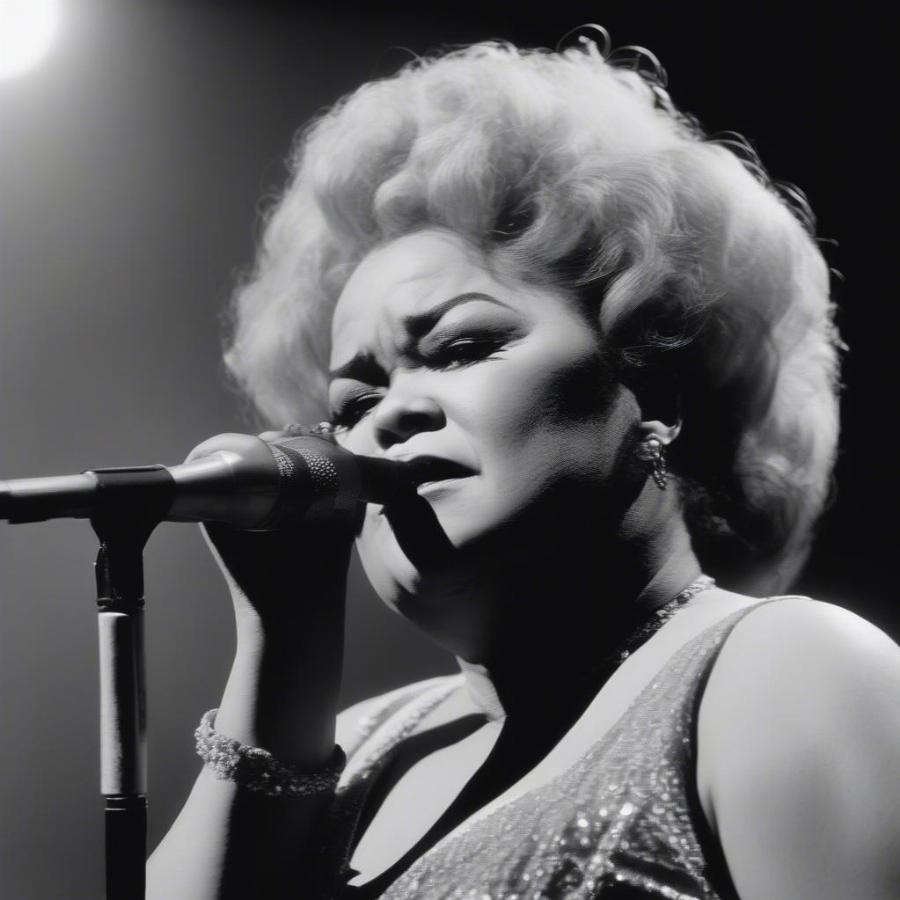 Etta James Performing Blues on Stage