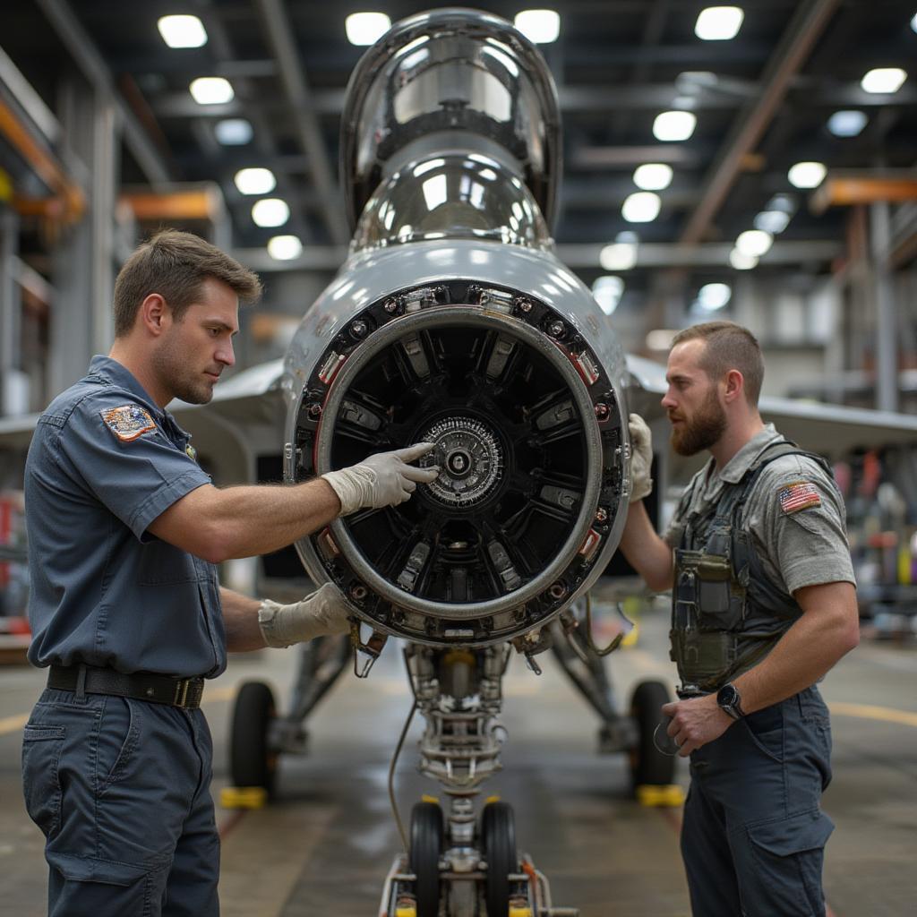 F-16 Fighting Falcon undergoing maintenance and upgrades