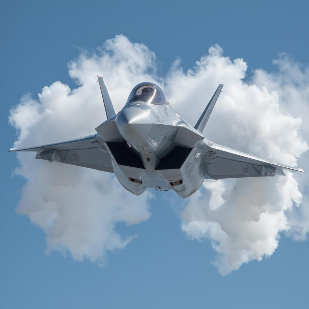 F-22 Raptor in Supersonic Flight Demonstrating Military Jet Speed