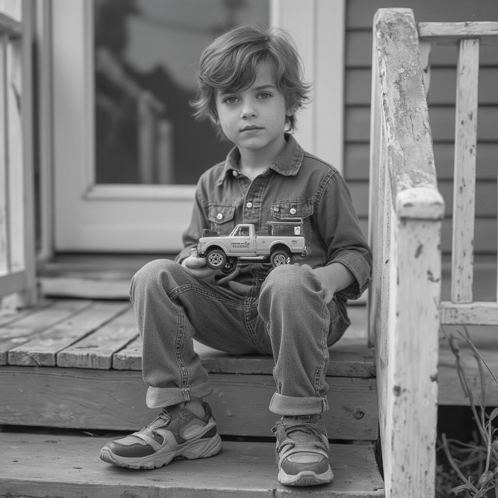 Black and White Photo of Famous Actor as a Child