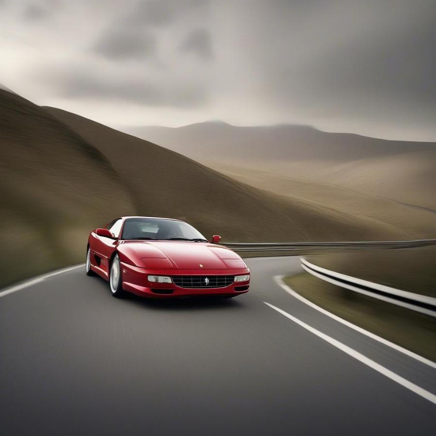 Ferrari F355 Berlinetta Driving on Scenic Winding Road