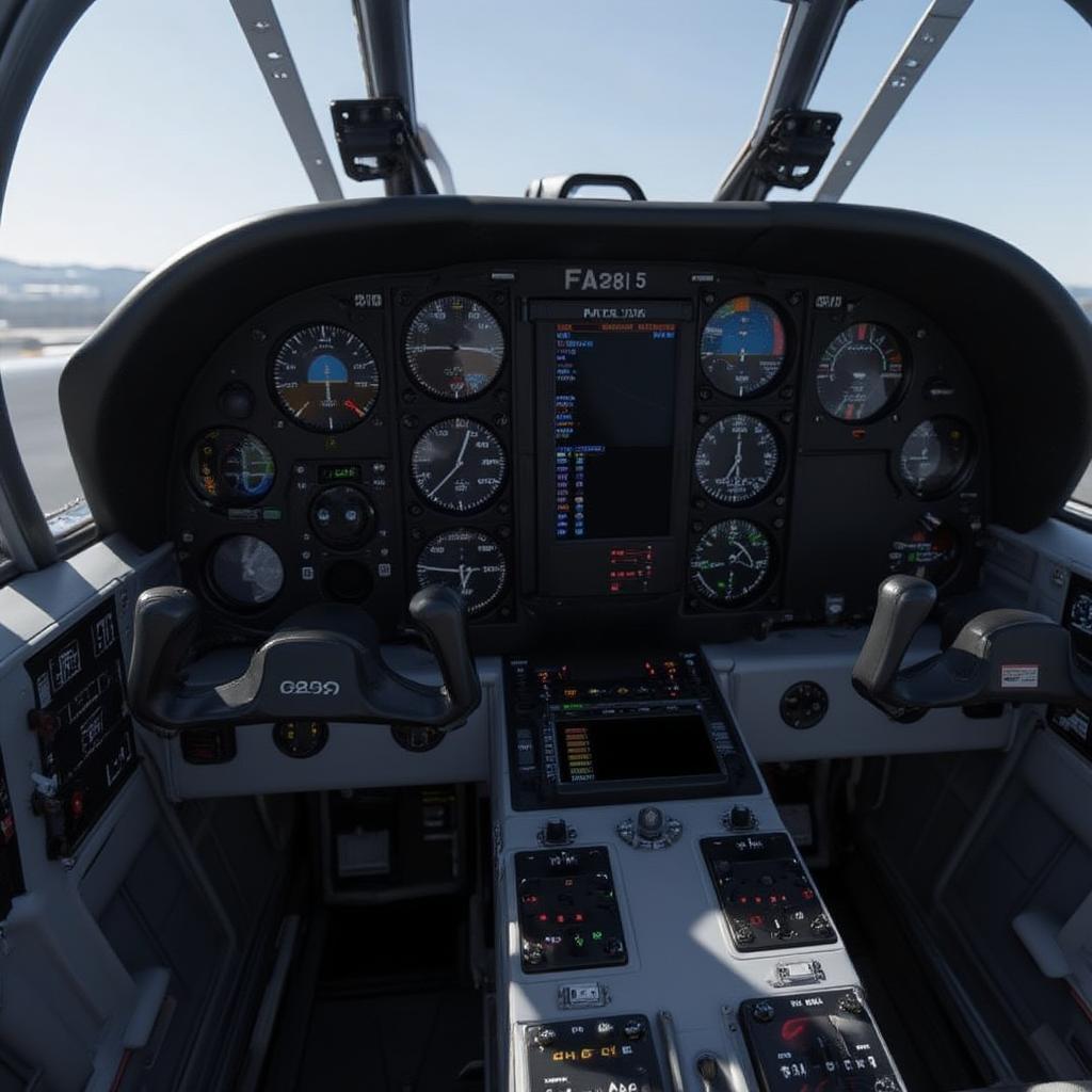 Close-up-fighter-jet-cockpit-simulation