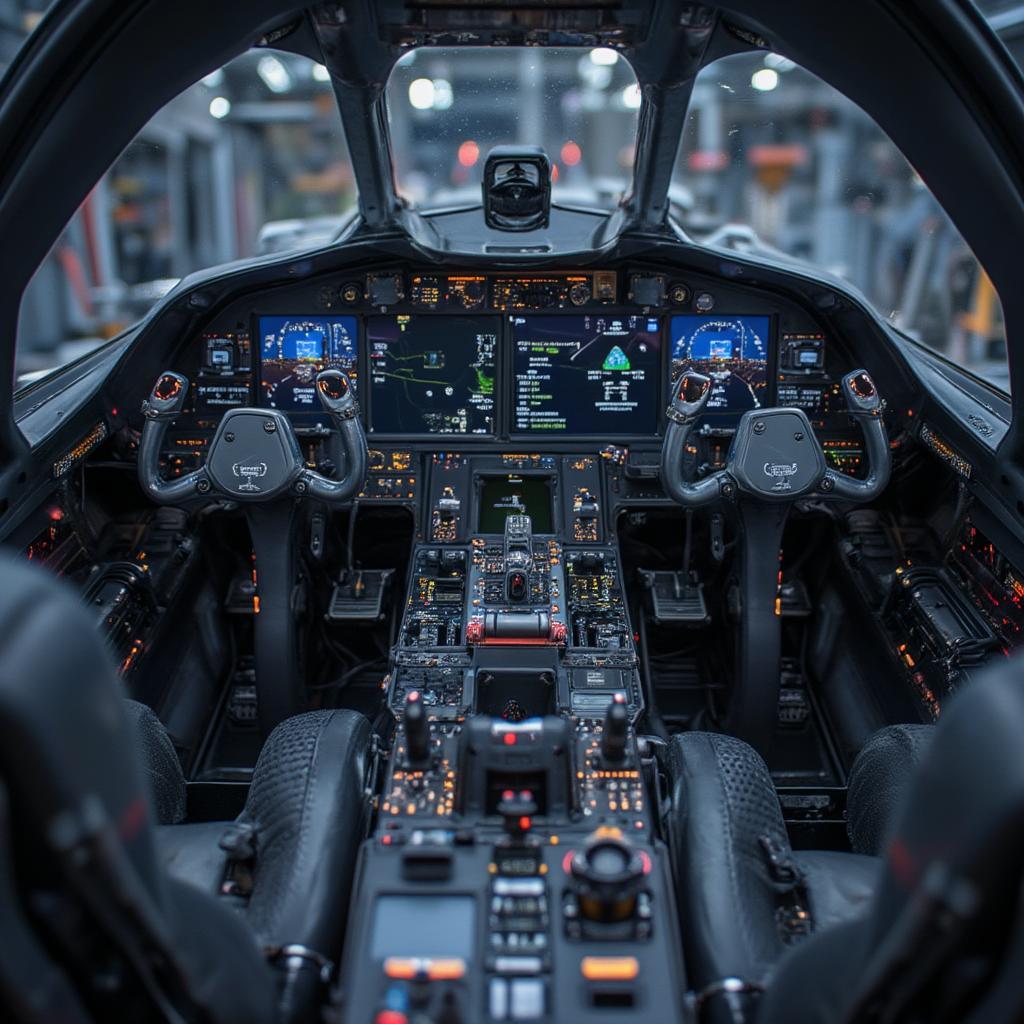 fighter jet simulator cockpit controls