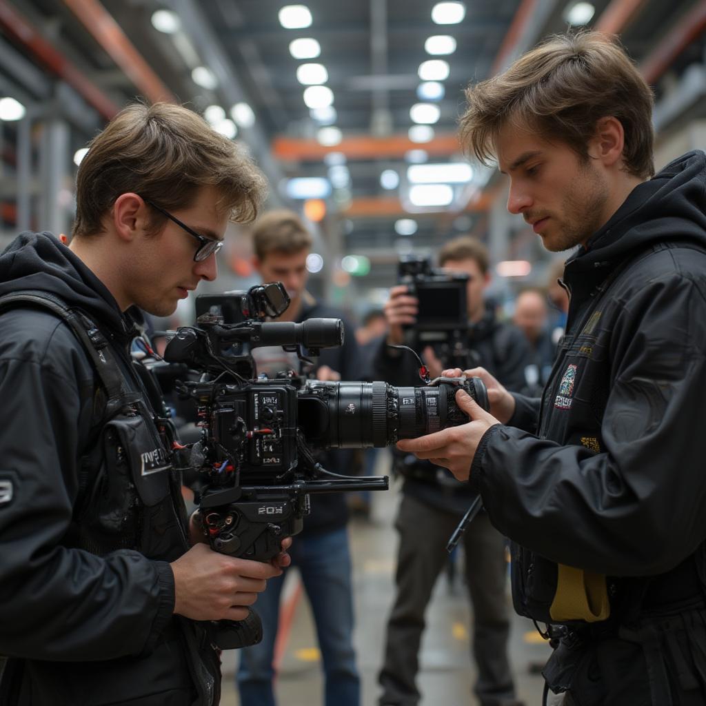 Film Graduates Working on Set