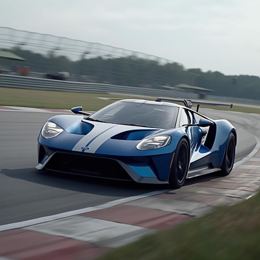 Ford GT 2020 on a Race Track Displaying High-Performance Driving