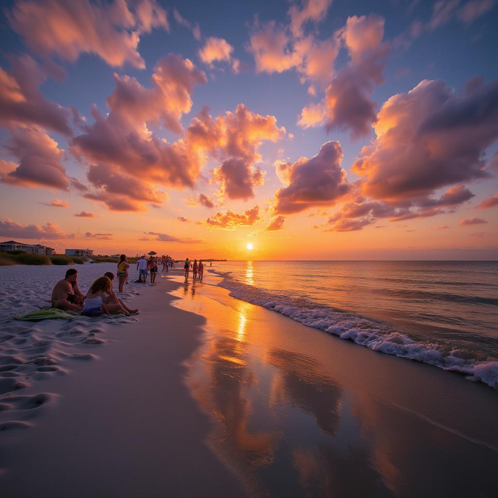 Fort De Soto Beach Sunset: Breathtaking sunset view over the Gulf of Mexico from Fort De Soto beach.