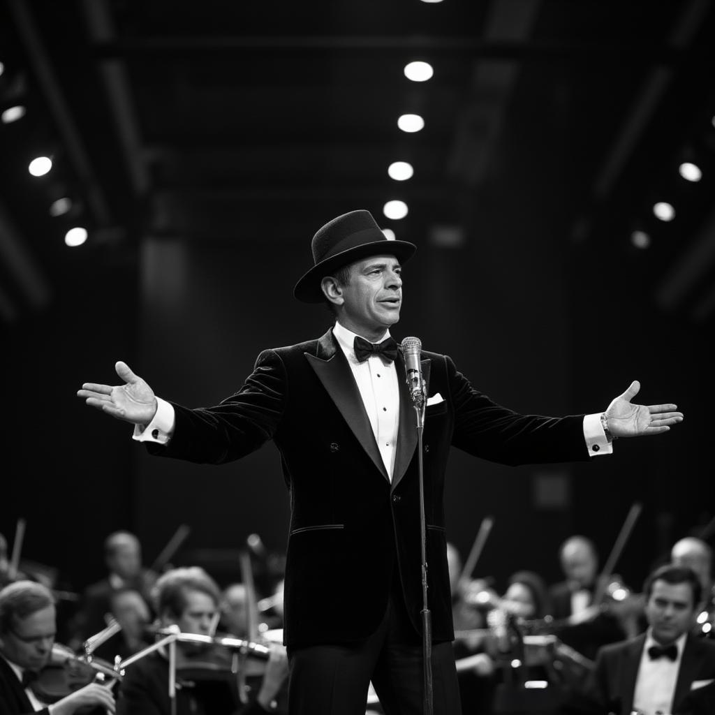 Frank Sinatra Performing with a Large Orchestra